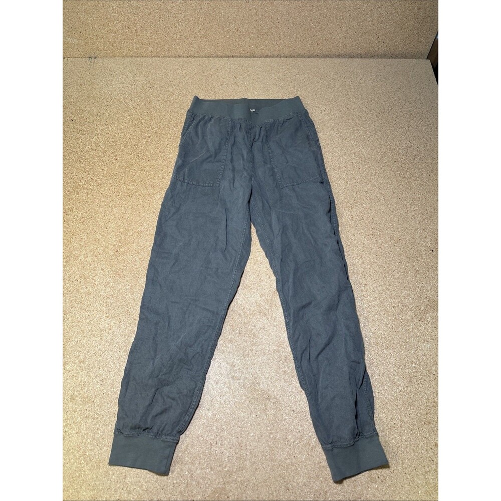 Faherty Pants Womens M Green Ankle Joggers Elastic waist tencel Linen Blend G2